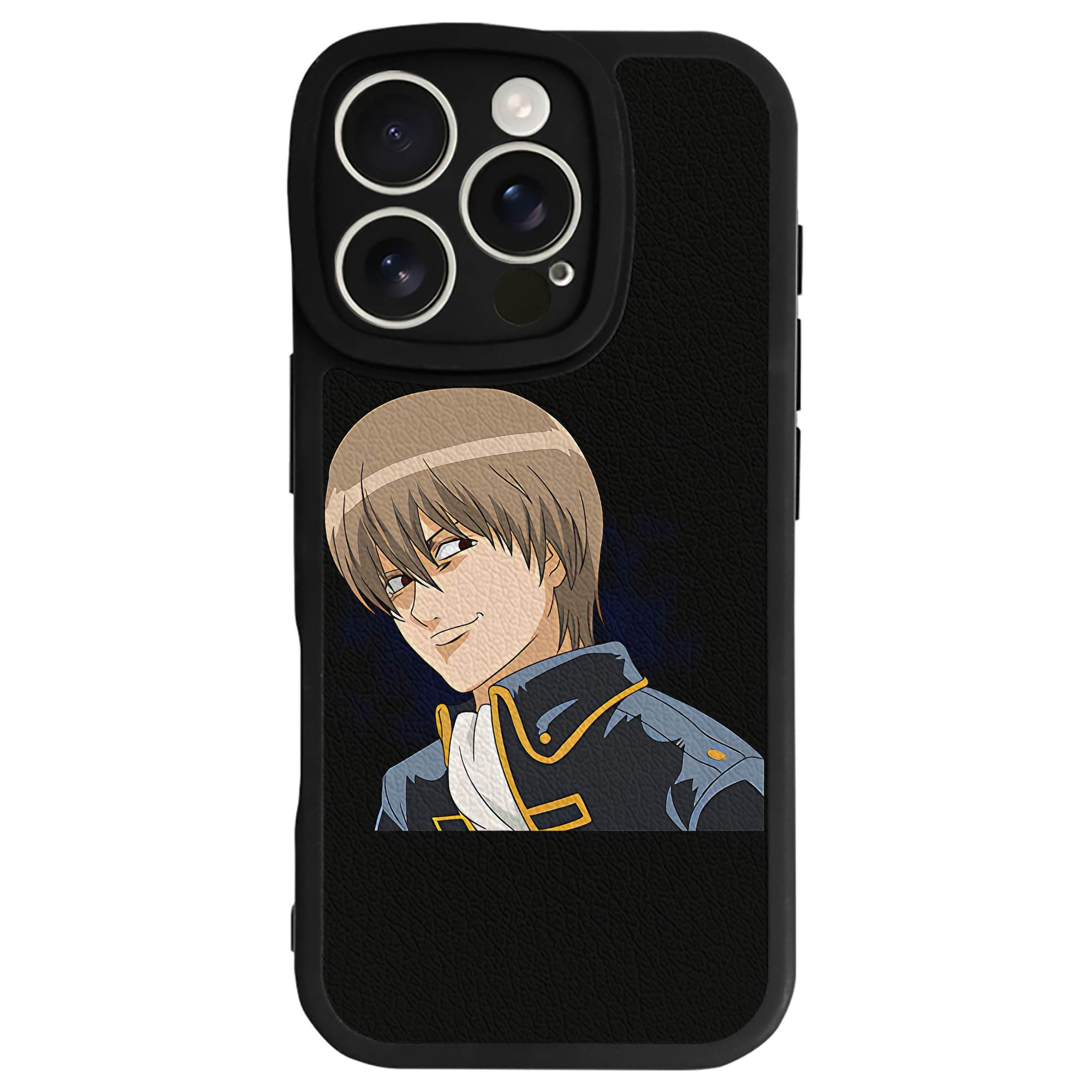 （画像用） ぎんたま 坂田銀時（さかたぎんとき） 神楽 志村新八（しむら しんぱち） GINTAMA Sakata Gintoki Kagura Shimura Shinpachi 【iPhone 16シリーズ対応】シリコンスマホケース（レザー調） 材質：シリコン